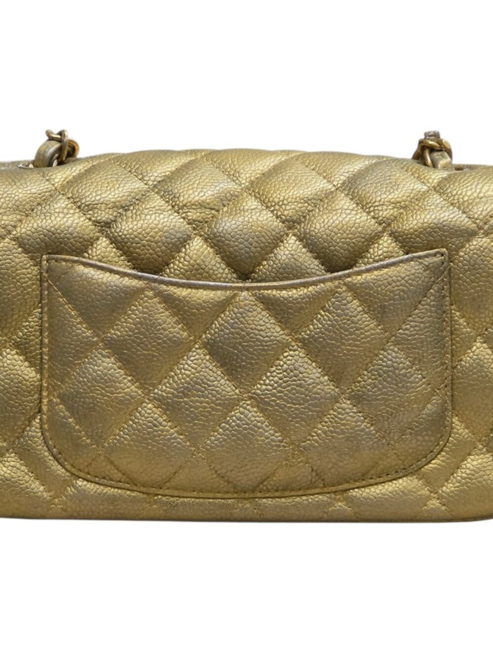 Chanel Pearl Caviar Gold Leather Quilted Classic Mini Single Flap Bag - Picture 4 of 16